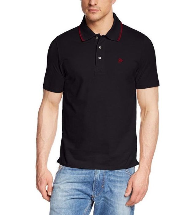 Polo piqué Noir
